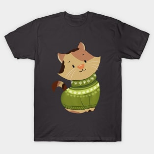 Cute Cat Christmas Sweater T-Shirt